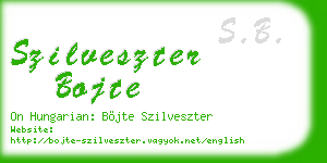 szilveszter bojte business card