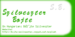 szilveszter bojte business card